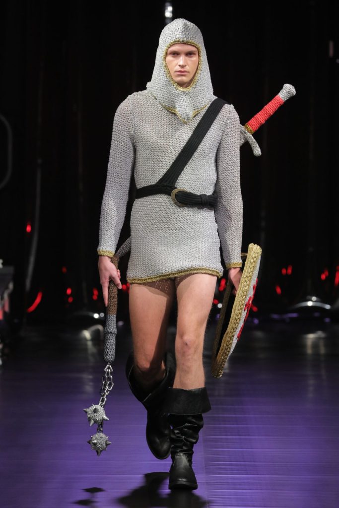 Look 3 Knight Grindr x Rainbow Wool I Wool Survive Designed by Michael Schmidt
